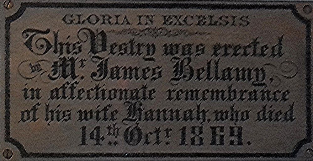 Memorial plaque for Hannah Bellamy