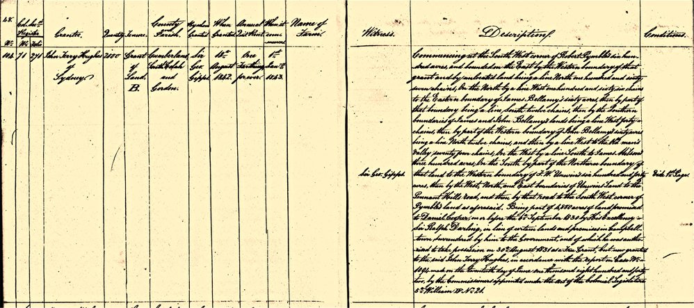 Description of land owned by John Terry Hughes