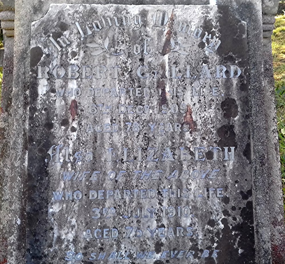 Headstone of Robert and Elizabeth Gallard
