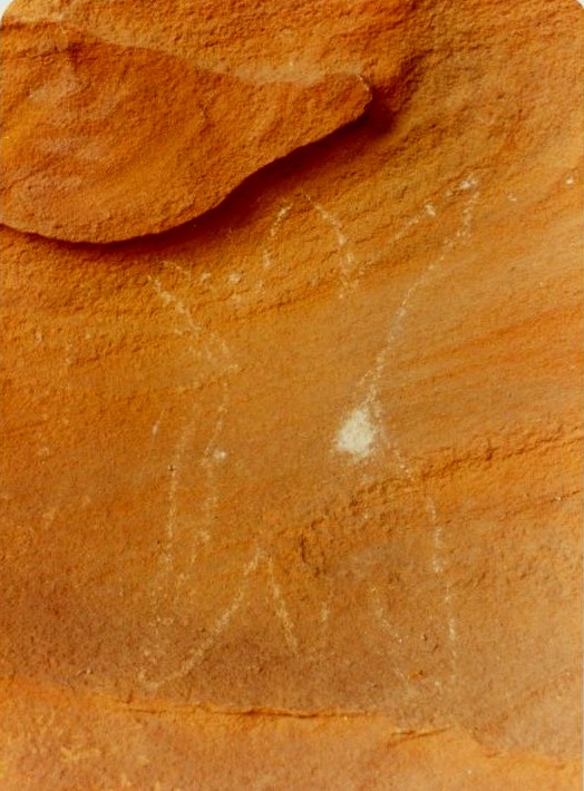 Aboriginal rock engraving - Pecked man