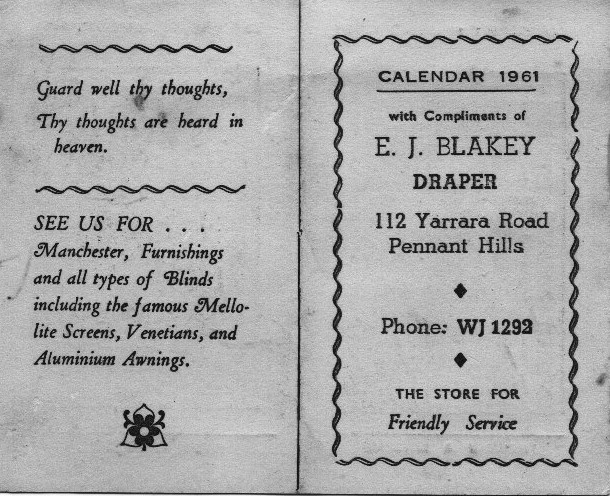 E. J. Blakey, Draper, Pennant Hills