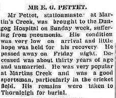 Report into the death of Ernest Pettet