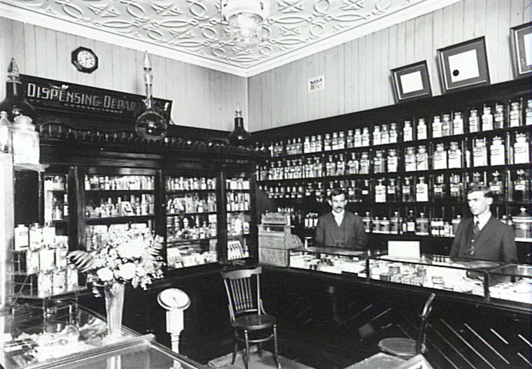 Interior of E.W. Watts Chemist Shop, Epping