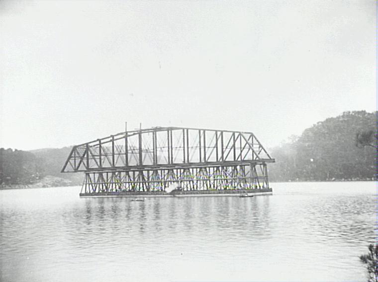Construction of the first Hawkesbury River Rail Bridge