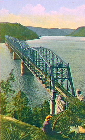 Hawkesbury River Railway Bridge [coloured postcard]