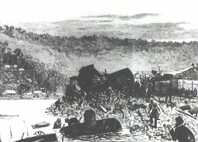Railway accident at Peats Ferry, Hawkesbury River