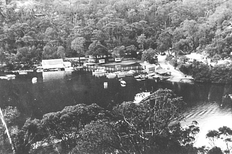 Berowra Waters showing the ferry and Berowra Waters Boatshed