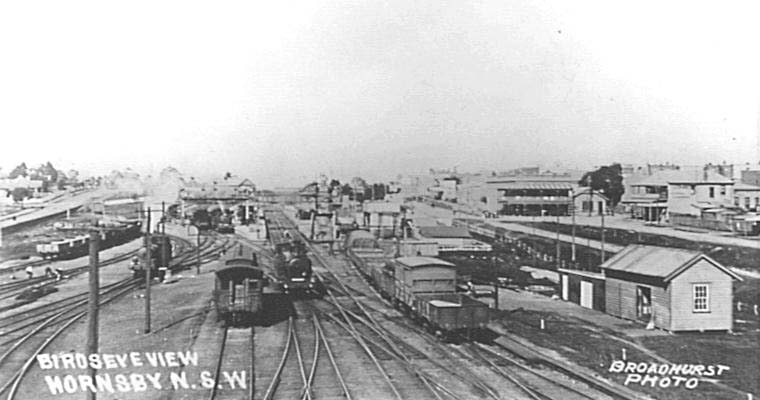 Bird's eye view of Hornsby Railway Station, c. 1915