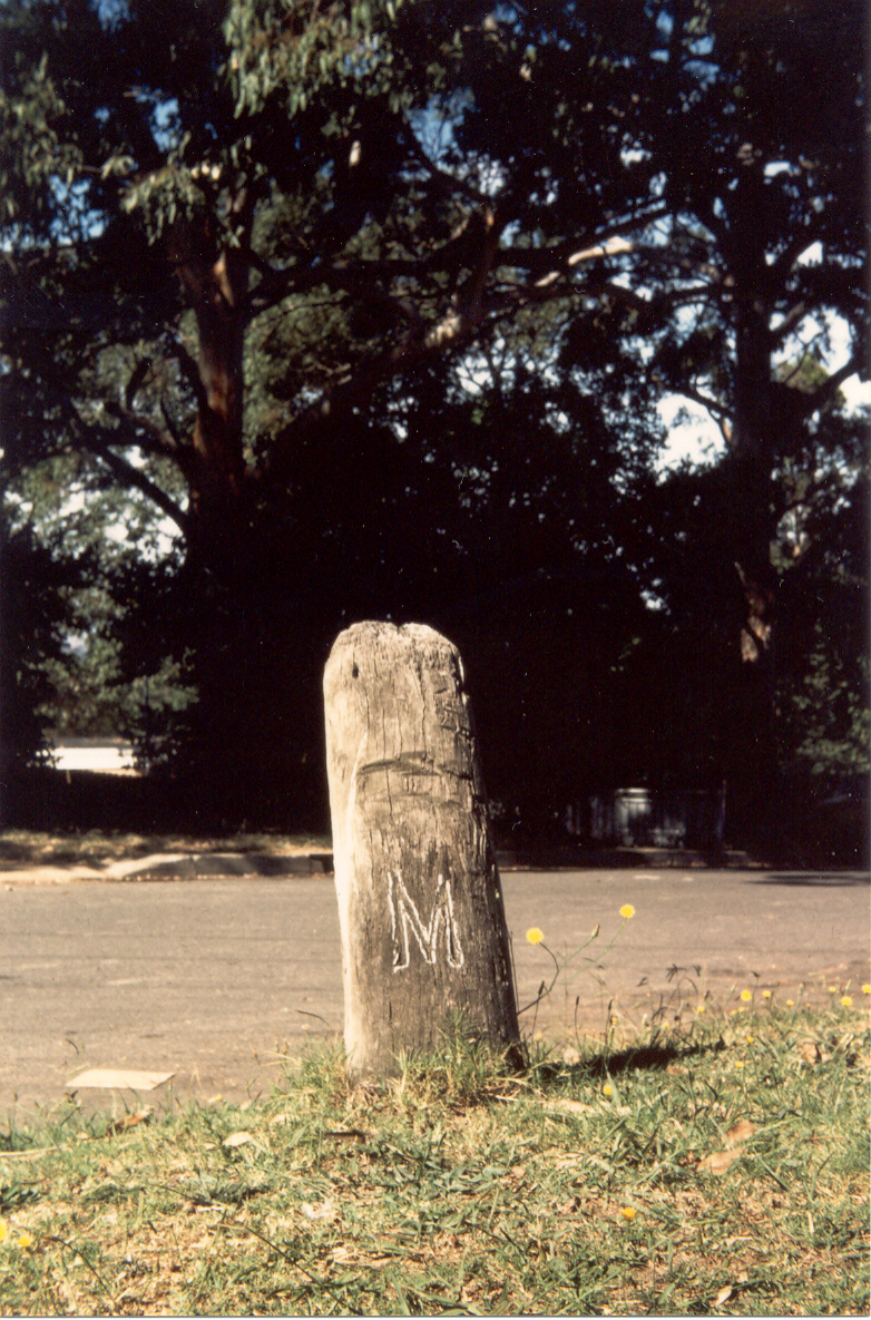 Milestone marker on the corner of Nelson Street and Pennant Hills Road, Thornleigh