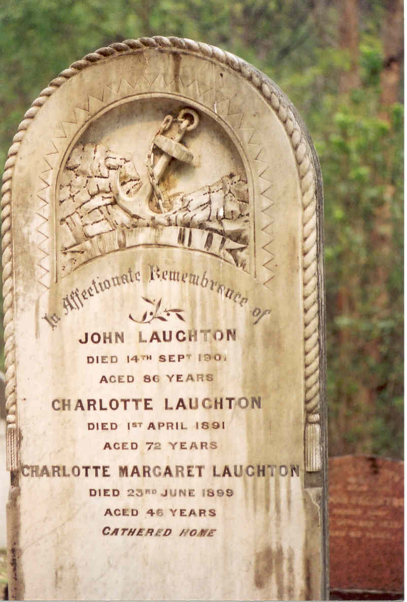 Grave of John &amp; Charlotte Laughton, Wisemans Ferry Cemetery  2002