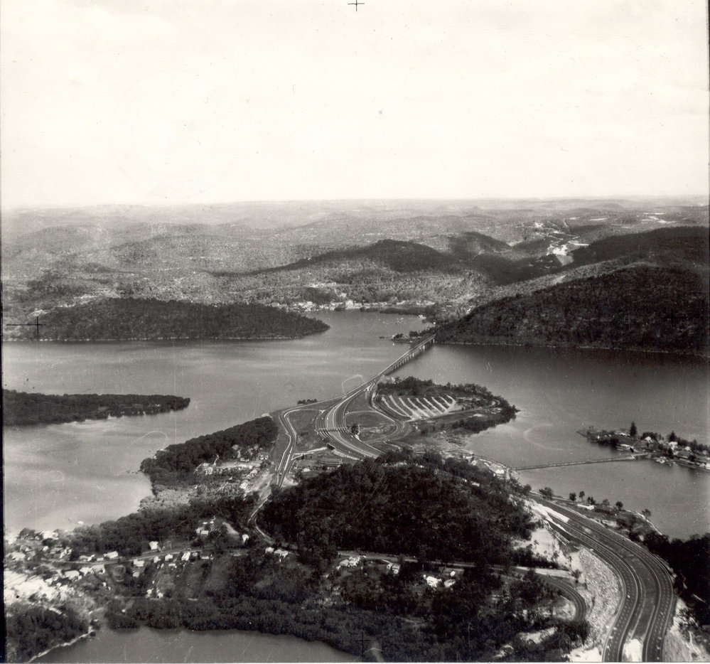 Looking towards Hornsby Shire, Hawkesbury River Road Bridge in foreground