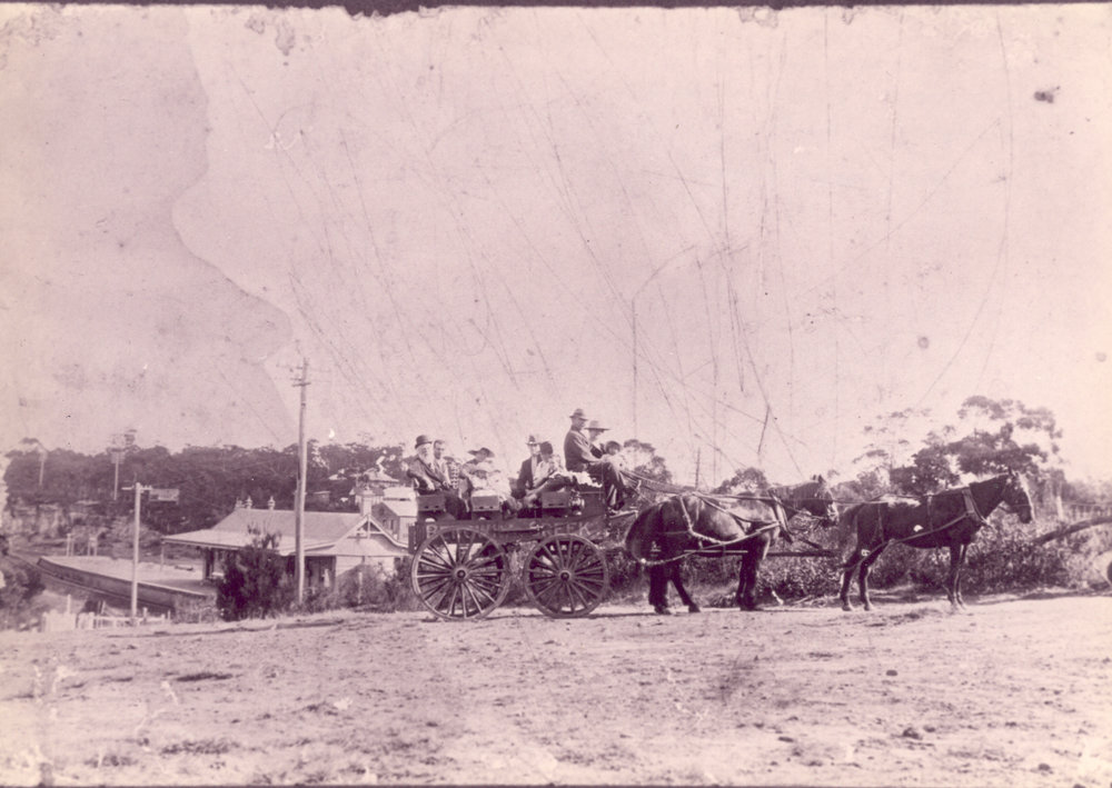 Carriage to Berowra Waters from Berowra Railway Station, c.1920
