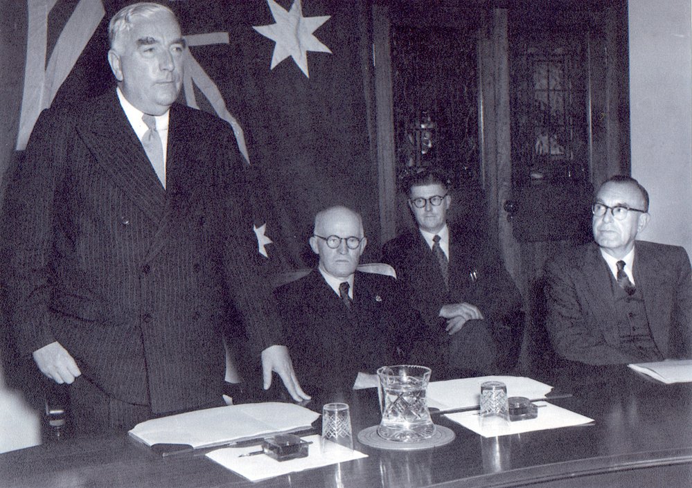 Civic reception for Prime Minister Robert Menzies at Hornsby Council Chambers
