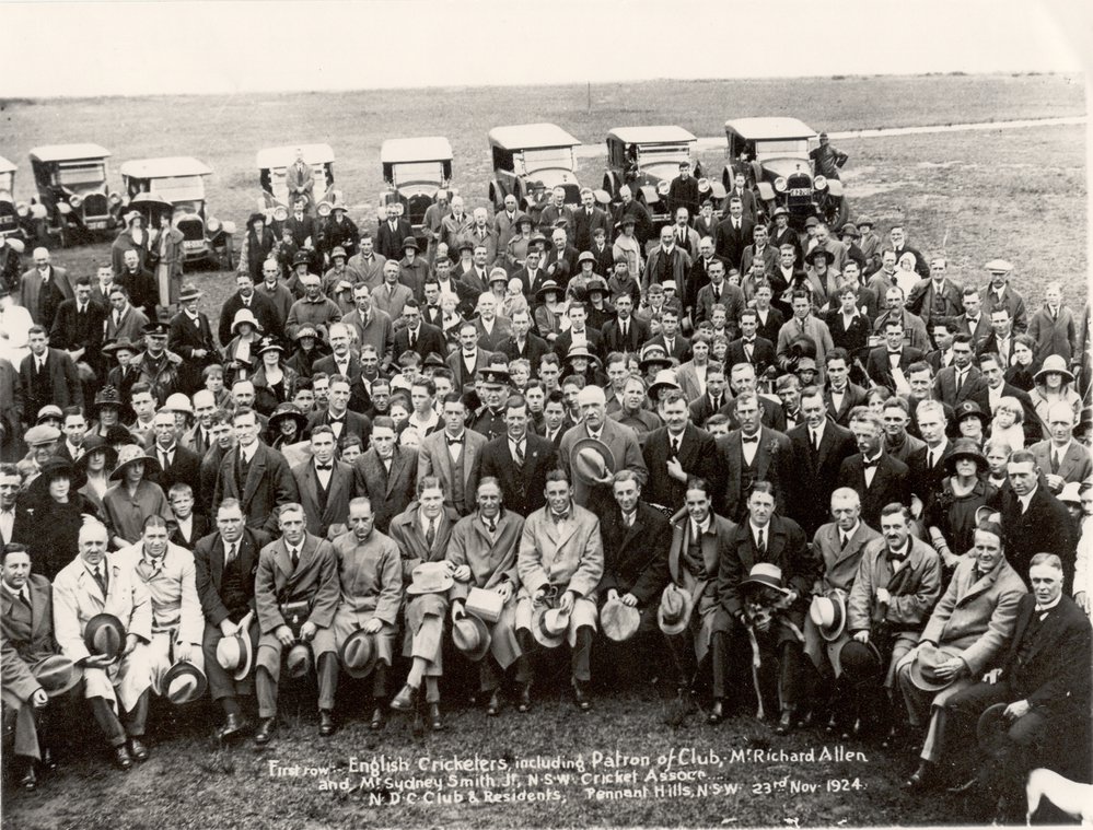 English cricket team visiting Pennant Hills Park, 23 November 1924