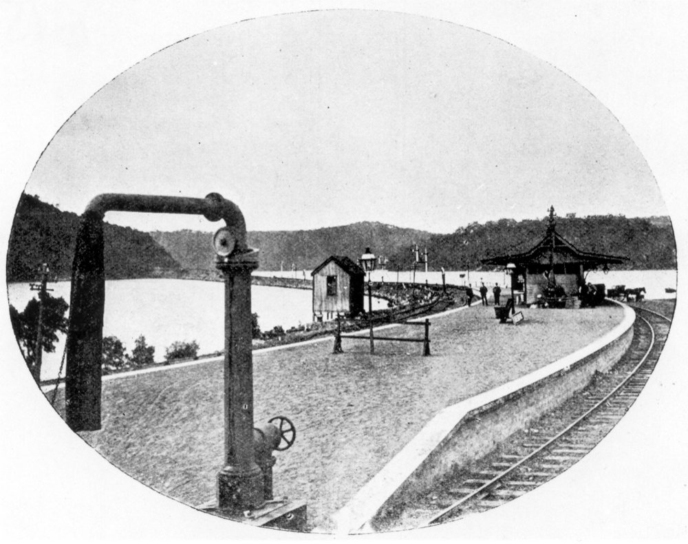 Hawkesbury River Railway Station, looking towards the causeway, c. 1900