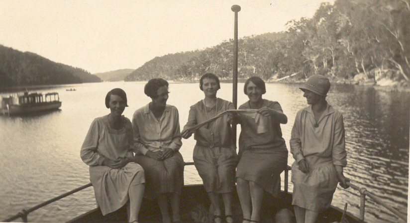 Launch at Windybank Wharf, Cowan Creek, c. 1920s