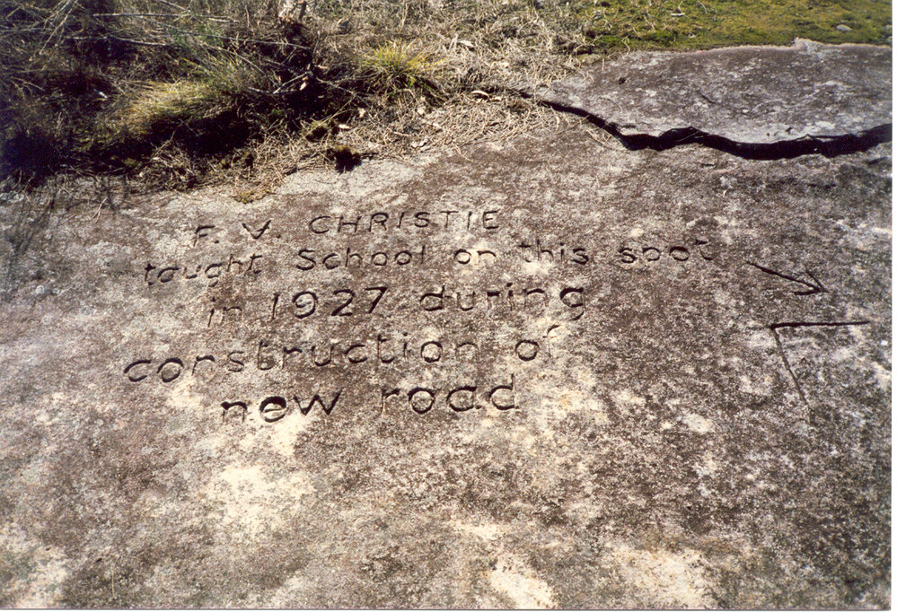 Cowan tent school, Christie inscription, 1927