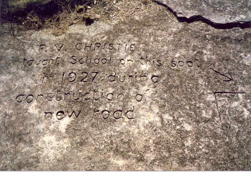 Cowan tent school, Christie inscription, 1927
