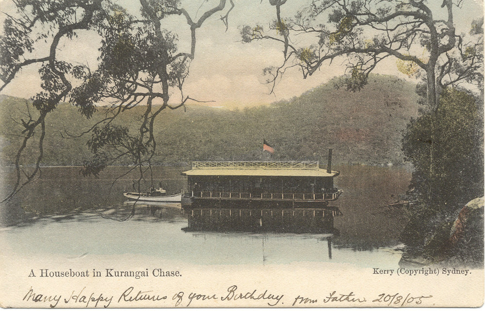 Houseboat in Ku-ring-gai Chase, c.1905
