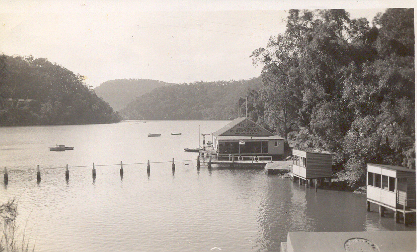 Rex Jones' boatshed and Berowra Waters pool