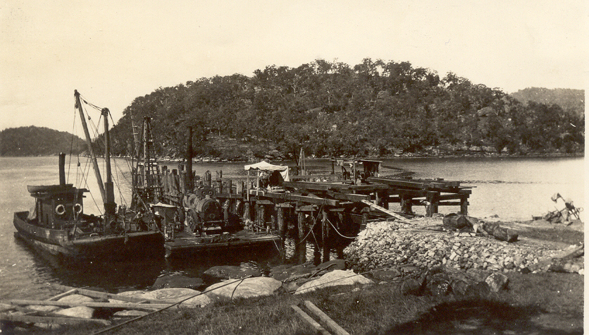 Dock for the landing of goods used in the construction of the Pacific Highway