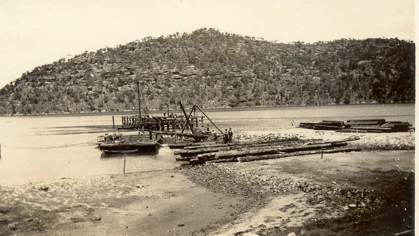 Dock for the landing of goods used in the construction of the Pacific Highway