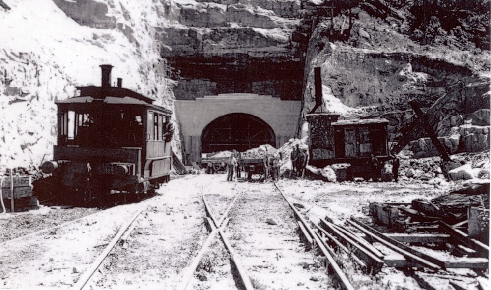 Long Island during the construction of the Second Hawkesbury River Railway Bridge