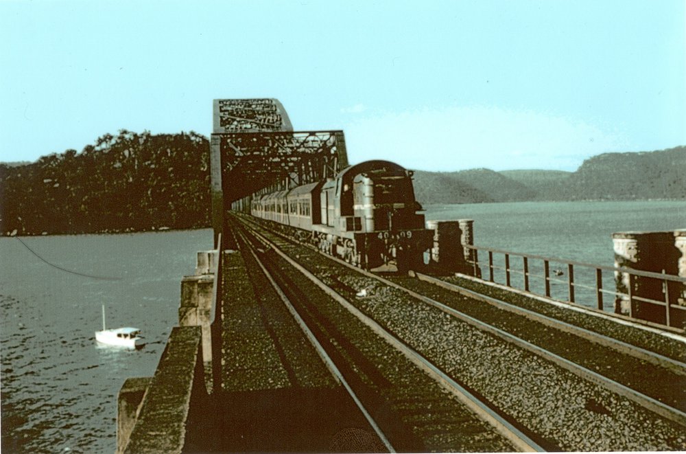 Steam train on Hawkesbury River Bridge