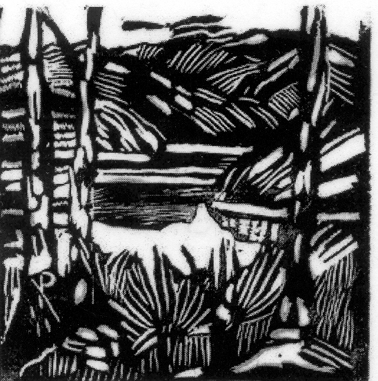 'Calabash Bay, Berowra' woodcut c. 1939