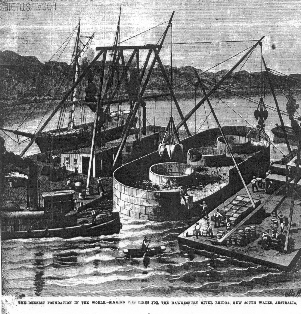 The deepest foundation in the world (woodcut)