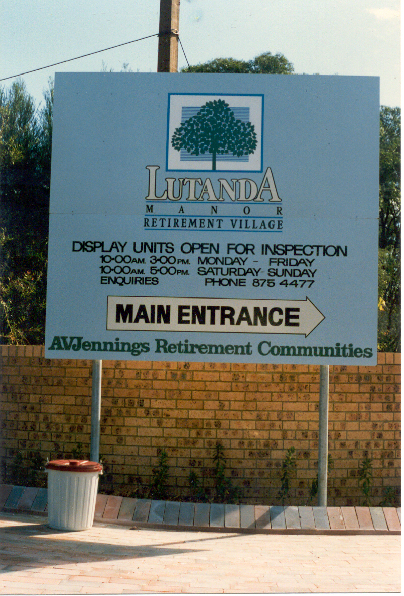 Main entrance to the Lutanda Manor Retirement Village, Pennant Hills