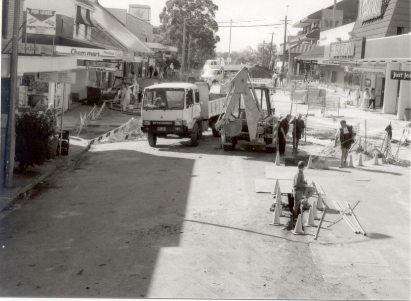 Construction of Florence Street Mall, Hornsby