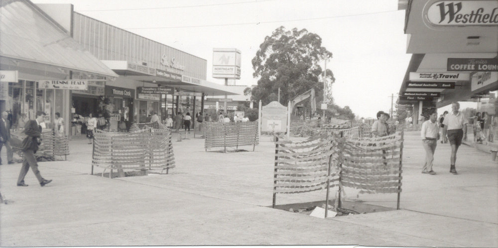Construction of Florence Street Mall, Hornsby