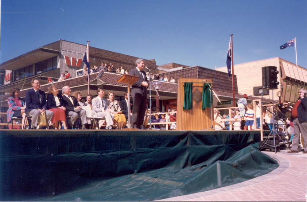 Premier Nick Greiner at the opening of Hornsby Mall 1991