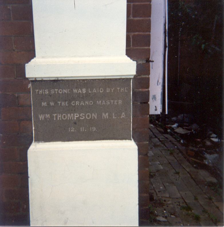 Foundation stone of Hornsby Masonic Hall
