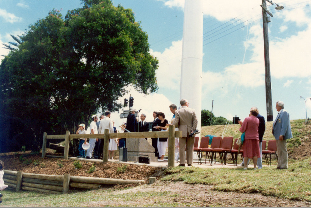 Flag-raising ceremony at Dame Mary Gilmore Park