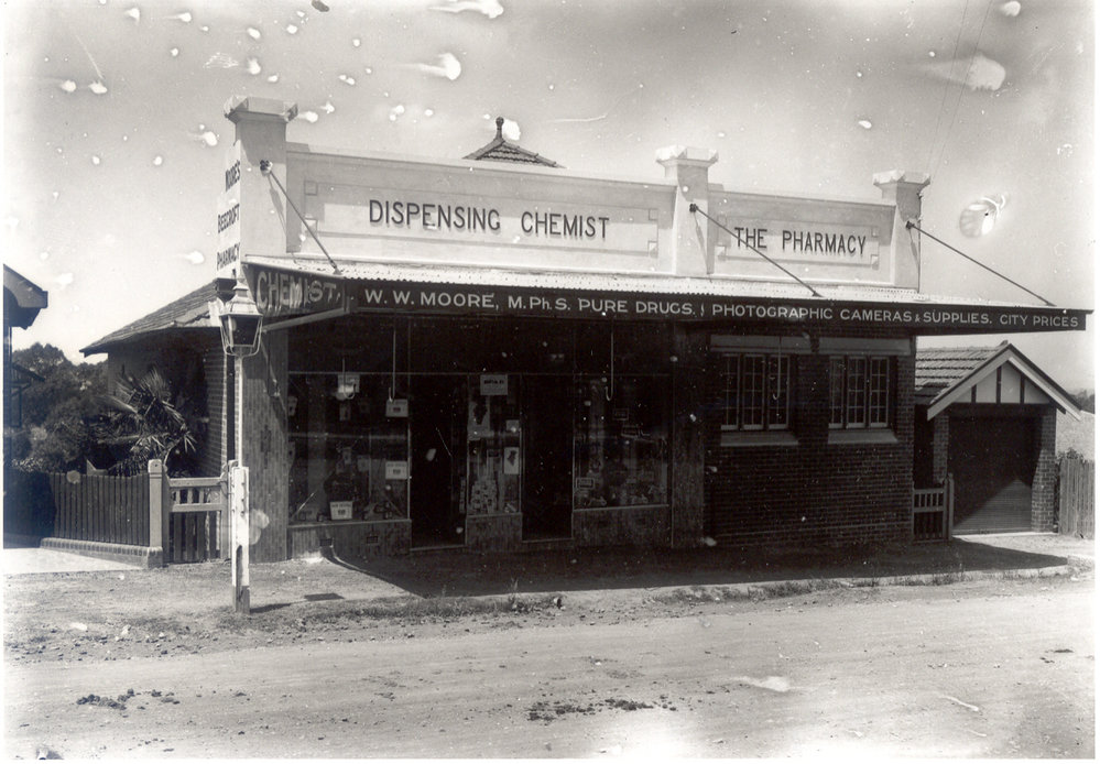 W. W. Moore's pharmacy, Beecroft Road, Beecroft c. 1912