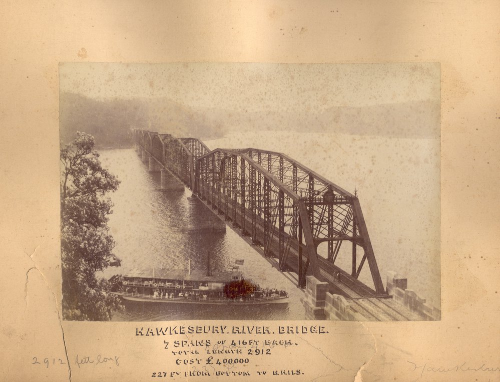 Hawkesbury River Railway Bridge and the General Gordon paddle steamer