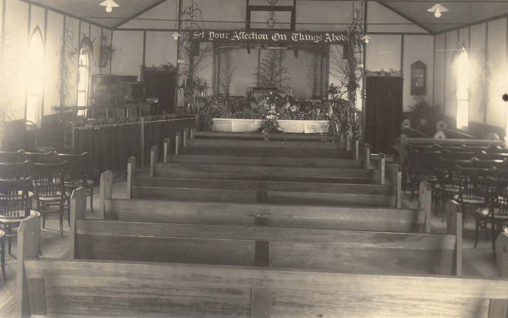 Interior of original Hornsby Baptist Church