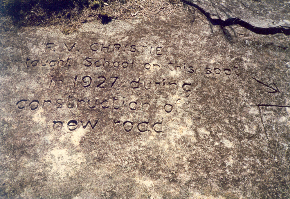 Christie inscription at the Cowan tent school