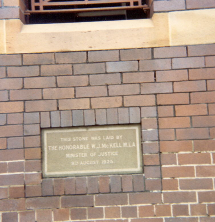 Foundation stone of Hornsby Courthouse