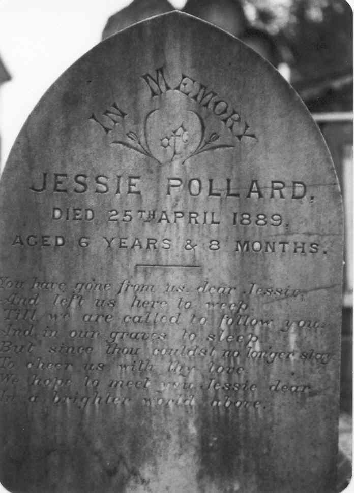 Jessie Pollard's tombstone at Cherrybrook Uniting Church