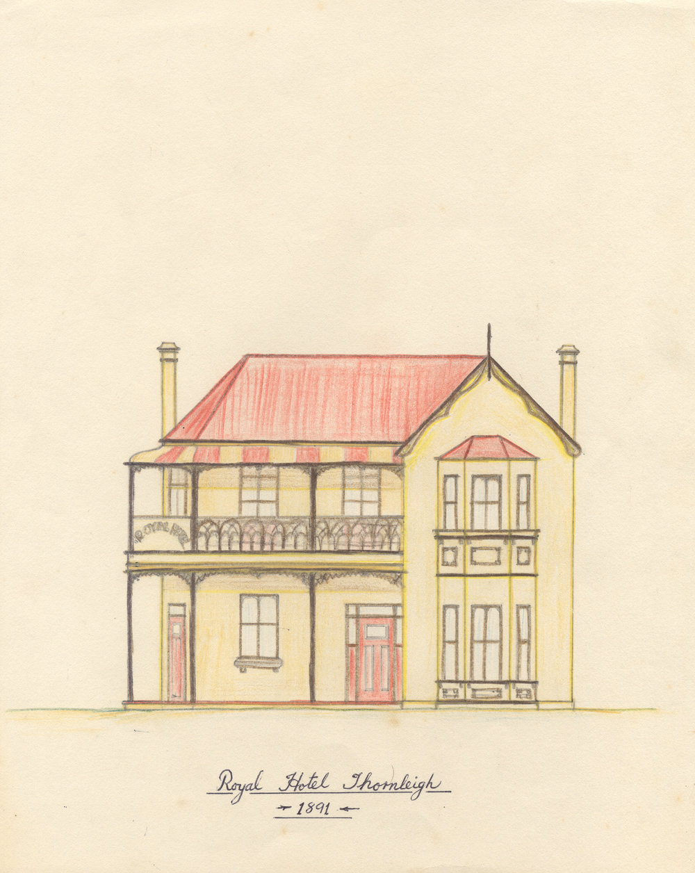 Drawing of Royal Hotel, Thornleigh, 1891