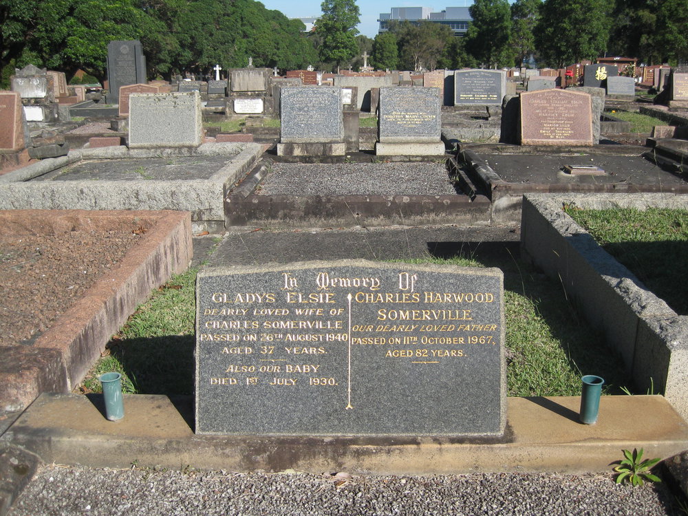 Grave of Gladys and Charles Somerville, Macquarie Park Cemetery
