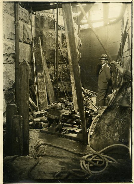 Inside the metal casing erected around the First Hawkesbury River Railway Bridge