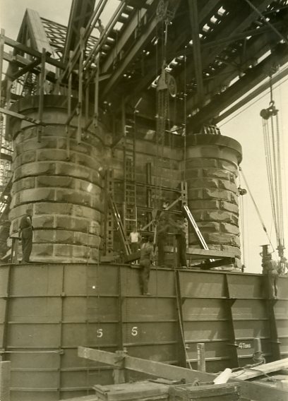 First Hawkesbury River Railway Bridge - repair work