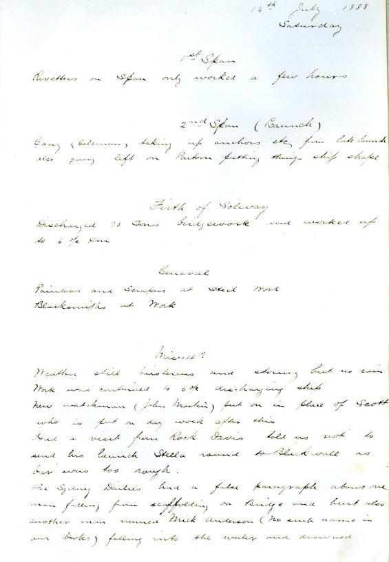 Extract from the Morse and Ryland Record Book