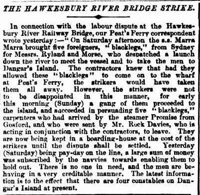 The Hawkesbury River Bridge Strike