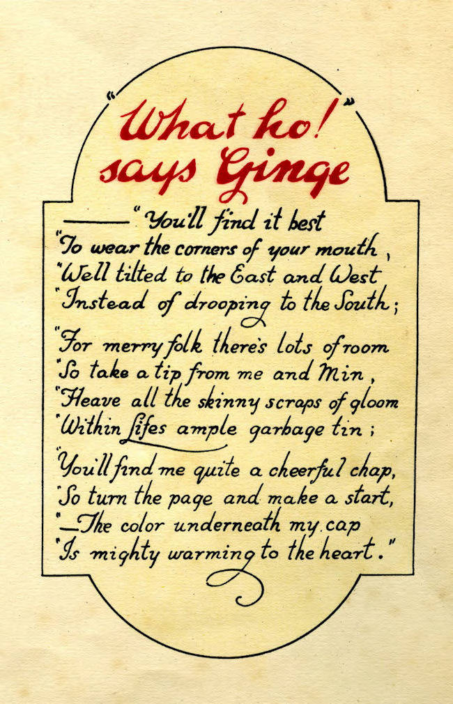What ho! says Ginge