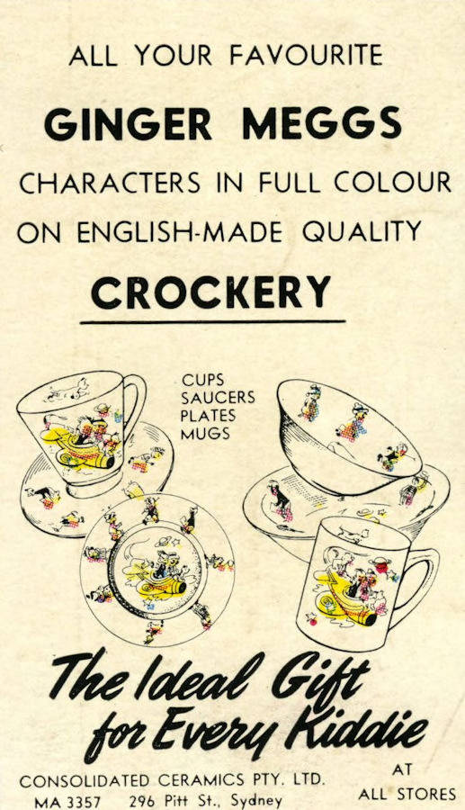 Ginger Meggs crockery, the ideal gift for every kiddie
